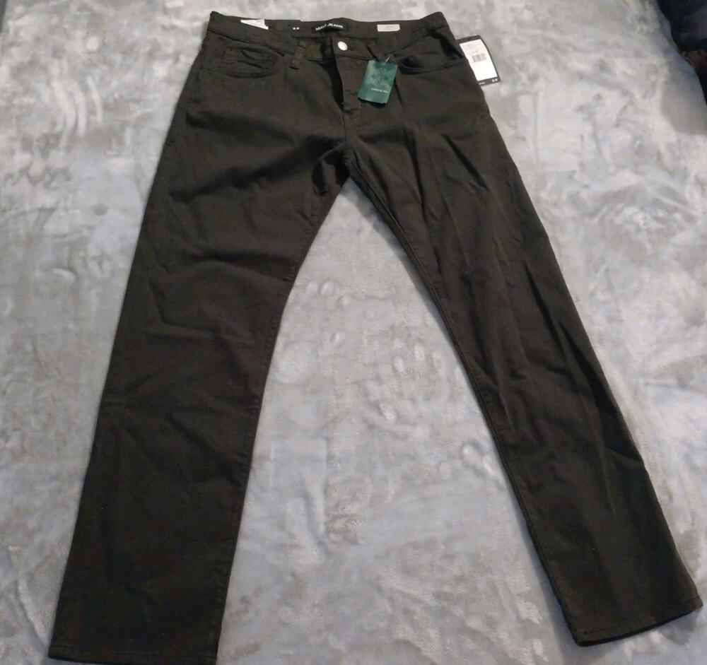 NWT Mavi Zach Straight Leg Jeans Mens 33W x 32L Dark Green Twill